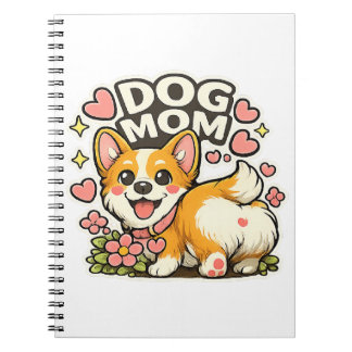 Süße Hundemutter Corgi Aufkleber Kawaii Blumen, He Notizblock