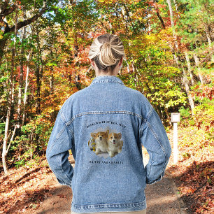 Süße Hundemutter Haustier Foto Splash Personalisie Jeansjacke