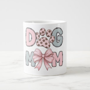 Süße Hundemutter-Tasse Rosa Bogen Pfotenabdruck Jumbo-Tasse