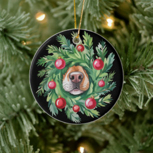 Süße Hundenase Weihnachten Hundemutter Party Hunde Keramik Ornament