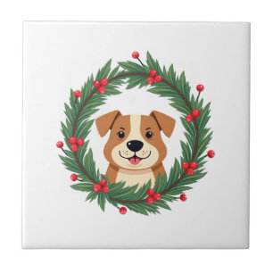 Süße Hundenase Weihnachtsgirlande Weihnachten Hund Fliese