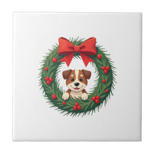 Süße Hundenase Weihnachtsgirlande Weihnachten Hund Fliese
