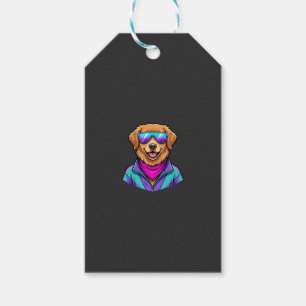 Süße Hundesonnelbrille Retro-Neon-Kunst_1 Geschenkanhänger