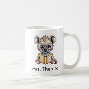 Süße Hyäne liest ein Buch Custom Kaffeetasse