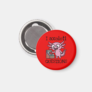 Süße ich Axolotl Fragen aztek Oh Nein roter Knopf Magnet