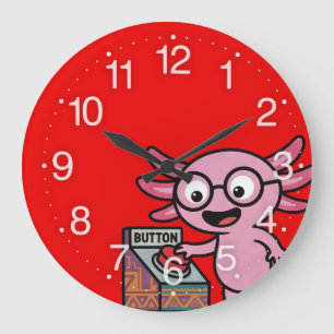 Süße ich Axolotl Fragen aztekisch Oh Nein roter Kn Große Wanduhr