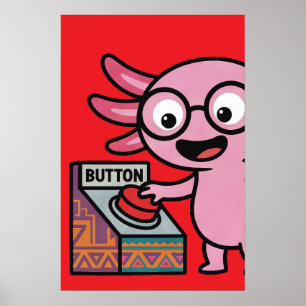 Süße ich Axolotl Fragen aztekisch Oh Nein roter Kn Poster