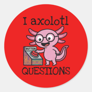 Süße ich Axolotl Fragen aztekisch Oh Nein roter Kn Runder Aufkleber