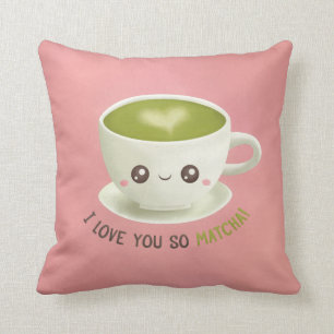 Süße Ich Liebe Dich So Matcha Wortspiel-Wurfkissen Kissen