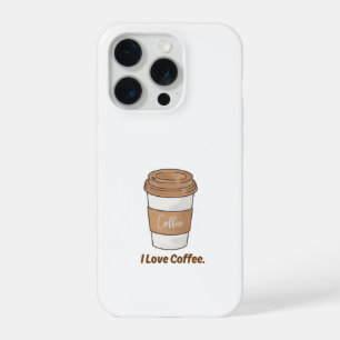 Süße "Ich liebe Kaffee" Takeaway-Tasse Ästhetik-Te iPhone 15 Pro Hülle
