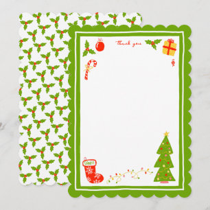 Süße Icons Weihnachtsfeiertage INDIVIDUELL Persona Dankeskarte