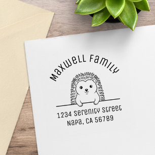 Süße Igel Arch Familienadresse Gummistempel