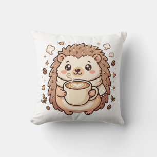 Süße Igel-Latte-Liebhaber-Dekokissen Kissen