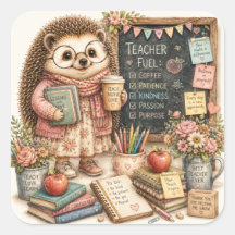 Süße Igel-Lehrerin Wasserfarben-Kunst