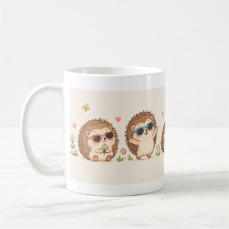 Süße Igel mit Sonnenbrille Muster  Niedlich Kaffeetasse