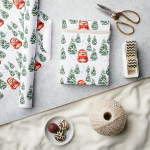 Süße Igel-Weihnachts-Verpackungspapier - Festlich  Geschenkpapier