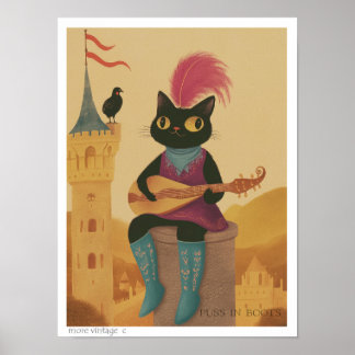 SÜSSE ILLUSTRATION 'DER GESTIEFELTE KATER' POSTER