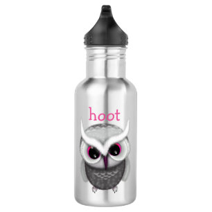 Süße Illustration einer gefleckten Eule Hoot Edelstahlflasche