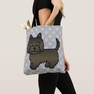 Süße Illustration eines dunklen Cairn Terrier Hund Tasche