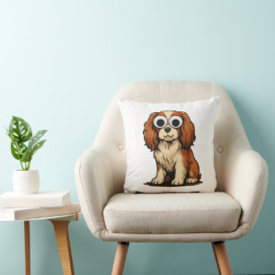 Süße Illustration eines Hundes mit Glubschaugen Kissen