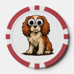 Süße Illustration eines Hundes mit Glubschaugen Pokerchips