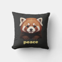 Süße Illustration eines Roten Pandas "Frieden" für