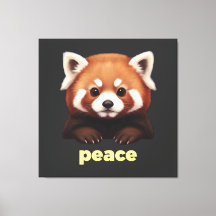 Süße Illustration eines Roten Pandas "Frieden" für