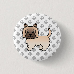Süße Illustration eines Wheaten Cairn Terrier Hund Button