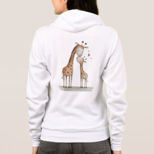 Süße Illustration von Mama und Baby-Giraffe Hoodie