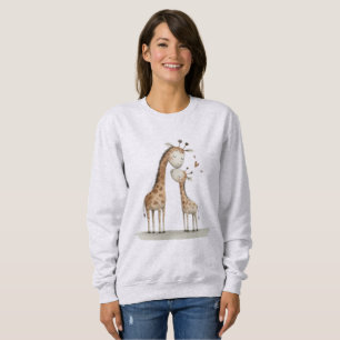 Süße Illustration von Mama und Baby-Giraffe Sweatshirt