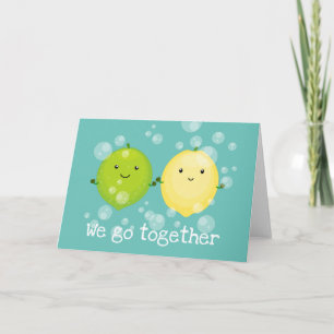 Süße Illustration von Zitrone und Limette zum Vale Karte
