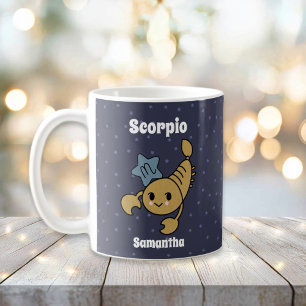 Süße illustrierte Skorpion-Zodiac-Personalisierung Kaffeetasse