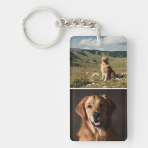 Süße individuelle Hunde-Fotos Collage Pfotenabdruc Schlüsselanhänger