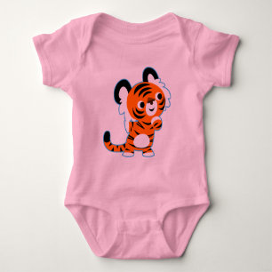 Süße interessierte Cartoon-Tiger-Babymode Baby Strampler