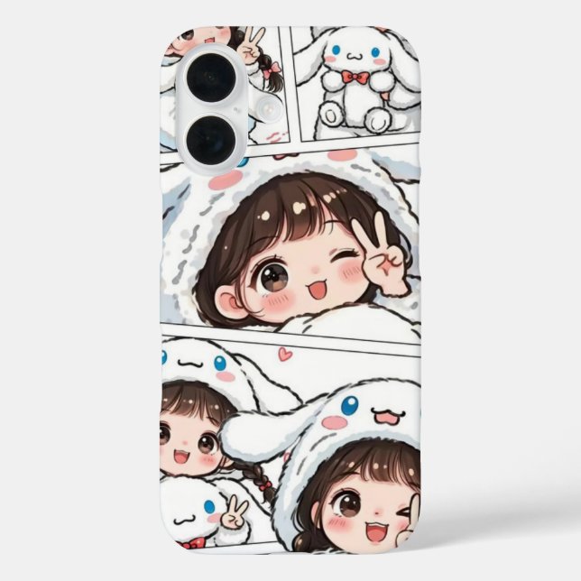 Süße iPhone 16 Hülle (Rückseite)