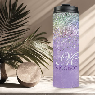 Süße irisierende lila violette falsche Glitter-Mon Thermosbecher