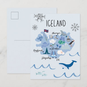 Süße Island-Reisekarte Postkarte