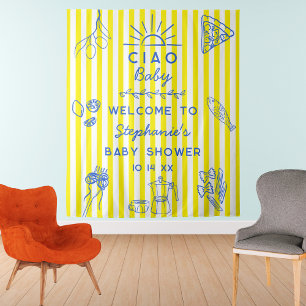 Süße italienisch thematisierte Babyparty Ciao Baby Wandteppich