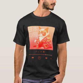 Süße japanische Katze in farbenfrohem Kimono-Gewan T-Shirt