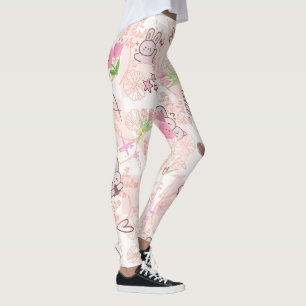 Süße japanische Kawaii-Häschen und rosa Gingham-Ka Leggings