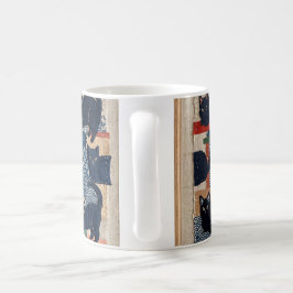 Süße japanische schwarze Katzen Patchwork Kaffeetasse