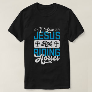 Süße Jesus-Pferde-Wortkunst T-Shirt