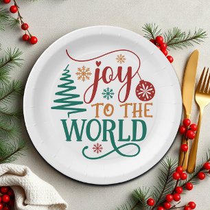 Süße 'Joy to the World' Weihnachten Pappteller