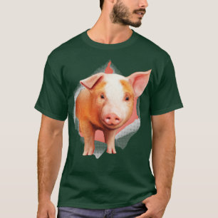 Süße junge Mini-Schwein-Illustration T-Shirt