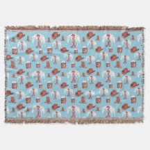 Süße Jungen Blaue Cowboy- und Pferd-Wurfdecke
