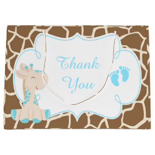 Süße Jungen-Giraffen-Baby-Shower-Dankeschön Große Geschenktüte