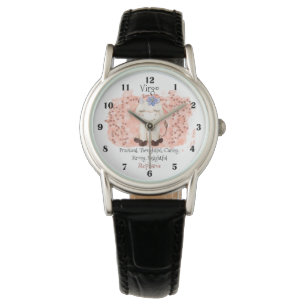Süße Jungfrau-Mädchen-Wasserfarbe-Stier-Zodiak Armbanduhr