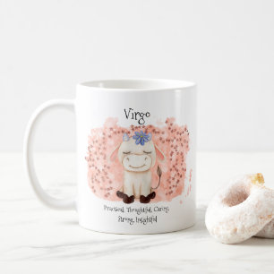 Süße Jungfrau-Mädchen-Wasserfarben-Stier-Zodiak-Mo Kaffeetasse