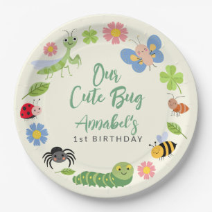 Süße Käfer Marienkäfer Schmetterling Kinder 1. Geb Pappteller