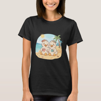 Süße Kaffee-Besties Strand-Enten T-Shirt